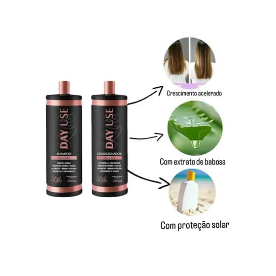 Kit Shampoo e Condicionador Crescimento de cabelo Day use 500ml Profissional