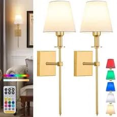 Lampu Dinding Tanpa Wayar Tecido Arandela Recarregável Sem Fio Metal Luminária De Parede Com RGB Quarto Sala De Estar
