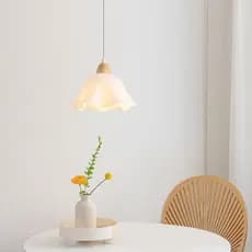 Lustre Para Sala Flores De Acrílico Pendente Luminaria Teto Led De Madeira Quarto/sala De Jantar Lampu Gantung