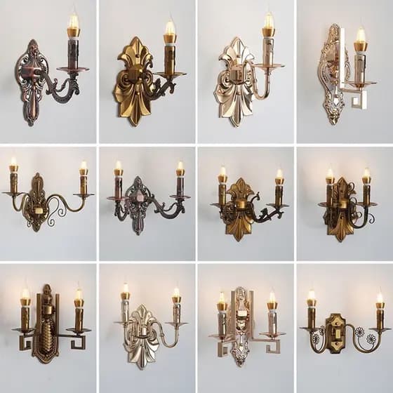 Lâmpada De Parede De Vela De Simulação Retro, Arandela De Ferro Led, Quarto Cabeceira Corredor Escada Penteadeira Lumi