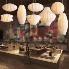 Lustres De Tecido Estilo Medieval , Lanterna Led Retrô , Luminária Pendente , Teto , Casa De Chá , Mesa De Jantar , Luz