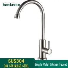 Torneira Cozinha Mesa Inox 304 Prata Água Fria - Baokemo