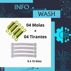 Kit 04 Molas + 04 Tirante Lavadora Electrolux