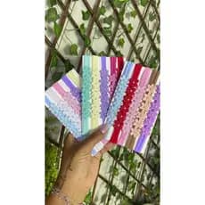Kit 5 Faixinhas meia de seda Flores para Bebê - Faixinha Maternidade Newborn Delicada Recém nascida