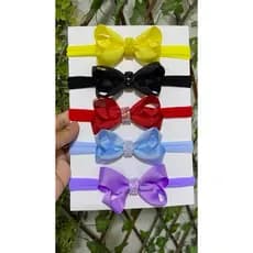 kit 5 laços butique luxo faixa bebê RN