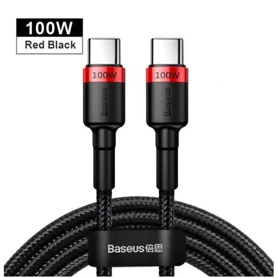 Cabo PD Tipo-c Nas Duas Pontas 100w Qc 4.0 Baseus 1 Metro Original