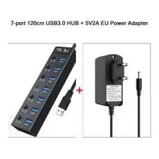 Expansor Hub Usb 3.0 7 Portas Com Led Super Rápido 5.0 Gbps com fonte