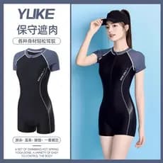 YUKE Maiô Vintage De Secagem Rápida , Peça Única , Roupa De Banho Feminina , Tronco , Zíper Frontal , Peito Acolchoado