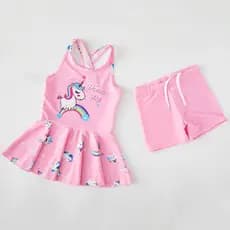 YUKE Maiô Fofo De Uma Peça Com Estampa De Unicórnio , Roupa De Banho Para Crianças , Bebê , Saia De Princesa , Traje