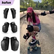 KUFUN Roller Skateing Equipamento De Proteção Para Joelheiras , Cotovelo E Conjunto De 6 Peças Palma