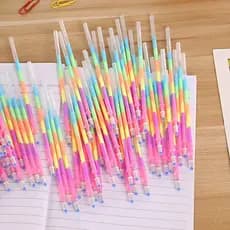20PCS Nova Caneta Arco-Íris Multicolor Fluorescente Núcleo Refil Kawaii Material Escolar