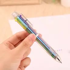 1Pcs 6 Em 1 Cores Recarga Esferográfica