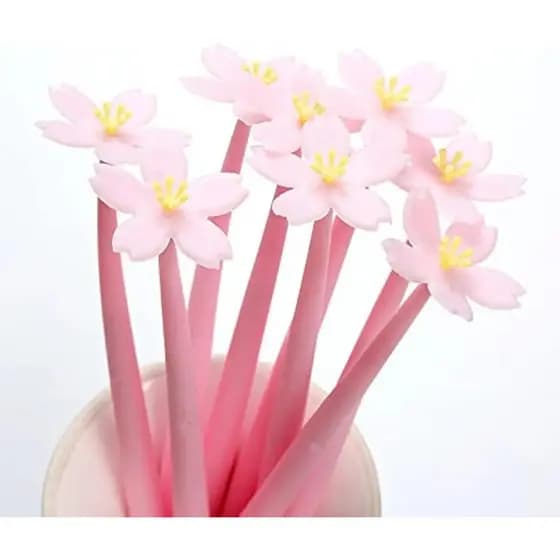 Caneta gel Criativa De Flor De Cerejeira , 4 Unidades , Atacado , Papelaria , Escrita , Decoração De Festa , Material De