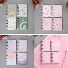Caderno de Bolso Rosa Espiral Portátil Pequeno Infantil Feminino para Escritório / Caderno para Estudante