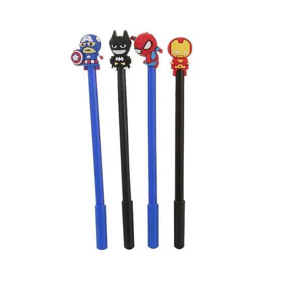 12 Pçs Caneta Gel de Super-Herói do Batman / Caneta Criativa com Desenho Adorável da Liga para Estudantes / Papelaria