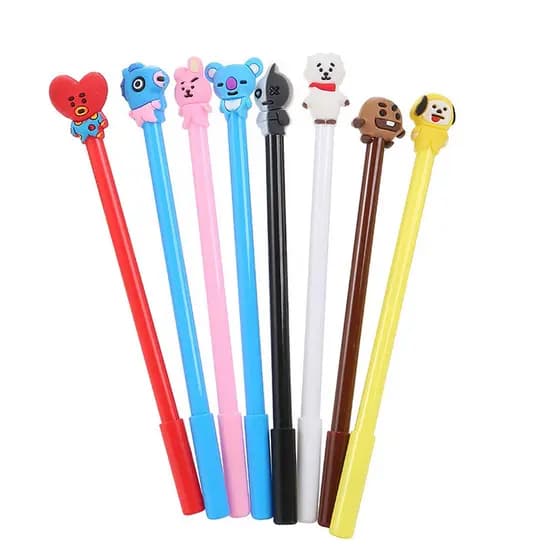 8 Pçs Caneta Gel com Figuras BTS/Material de Escritório/Escolar