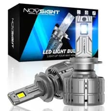 NOVSIGHT 2 Pcs Lâmpadas LED Para Farol De Carro 40000LM/Par Kit De Feixe Alto/Baixo 6500K IP68 Luz Branca À Prova D'água