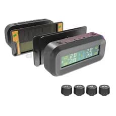 Inteligente TPMS Sistema De Monitoramento Alarme Pressão Dos Pneus Carro 4 Sensores Externos Display Solar Aviso Tempera