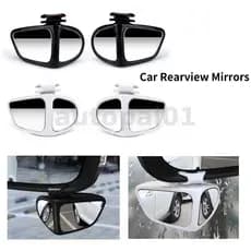 1 Par De Espelhos Auxiliares Para Espelho Retrovisor De Carro 360 ° De Ponto Cego Ajustável Rotativo Convexo Grande Angu