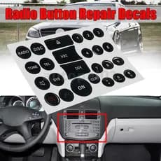 Novo Carro Multi-Mídia Botão De Rádio Reparação Adesivo Decalques Para Mercedes Benz C Classe E GLK W Carros 2007-2014