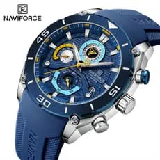 NAVIFORCE Relógio De Luxo Para Homem Faixa De Silicone À Prova D'água D'água Cronógrafo De Pulso De Quartzo