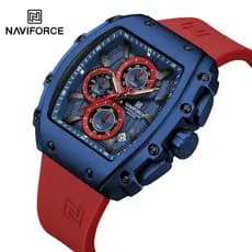 NAVIFORCE Relógios Esportivos Masculinos De Quartzo À Prova D'água , Luxo , Formato De Balde , Cinto De Aço , Mostrador