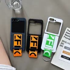 Pulseira Larga Caso De Telefone Para Samsung Galaxy Z Flip 8 7 6 5 4 3 Suave Duro PC À Prova De Choque Com Anel De Metal