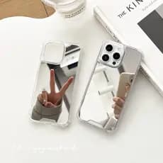 Capa De Telefone Espelhada Prateada Para iPhone 17 16 16e 15 14 13 12 11 Pro Max 13 Mini XR X XS 7 8 Plus Air Airbag Acr