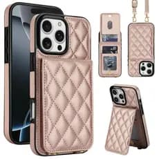 Grade De Diamante Vertical Flip Titular Do Cartão Cordão Caso De Couro Para iPhone 12 Mini 11 Pro XS Max XR X 7 8 Plus S