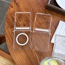 Capa De Telefone De Carregamento Magnético Transparente Completa Para Samsung Galaxy Z Flip 8 7 Lados Fivela De Metal Co