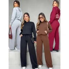 Conjunto Lanzinha Canguru Agasalho Moda Feminina Outono Inverno Despojado Festa Elegante Dia Dia