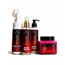 Kit Completo Obsessão Cap Life Body Cream + Body Splash + Esfoliante Corporal + Mousse Facial