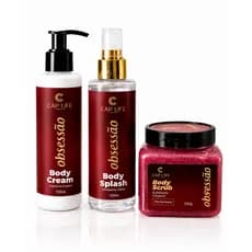 Kit Completo Obsessao Cap Life Body Cream + Body Splash + Esfoliante Corporal Promoção Limitada