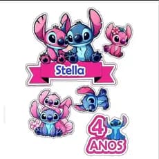 topo de bolo/ Topper de bolo/ topo de bolo lillo e Stitch/ topo de bolo personalizado