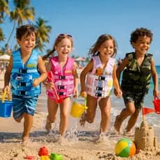 Colete Infantil Homologado Barco Passeio Vopen Nylon Estampado Praia
