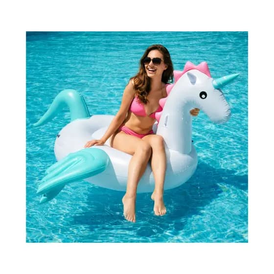 Boia Gigante de Unicórnio Para Piscina Praia 2,60cm Boia Inflável Divertida