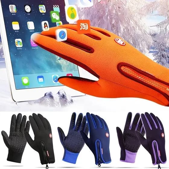 Luva Esportiva De Motocicleta Impermeável Antiderrapante Com Touch Screen