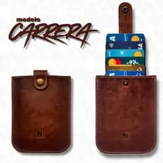 Carteira Couro Legítimo Masculina Porta Cartao RFID Antifurto Slim Pop UP Feminina Automatica Fecho