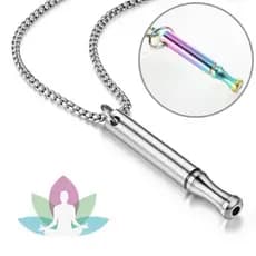 1PC Meditação Respiração Descompressão Colar Cintura Pequena Tubo Redondo Apito Pingente Estresse Pânico