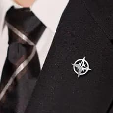 1 Peça/1 Par De Alfinetes De Colarinho De Terno Masculino , Distintivo Hexagrama De Cristal De Seis Pontas , Enfeites De