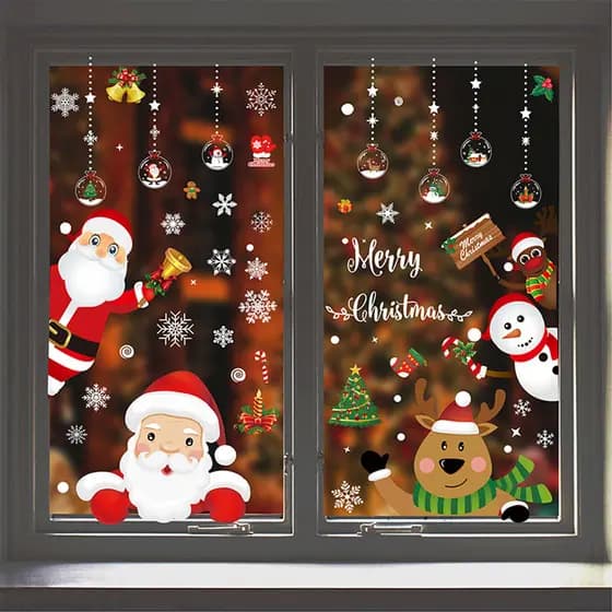 1 Pc Adesivo De Janela De Natal 20cm * 30cm Eletrostático Autoadesivo Decoração De Casa Estilo Não