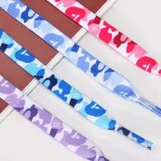 1 Par 100cm Tênis Cadarços Planos Cordas Elásticas Estampados Sapatos Esportivos Acessórios