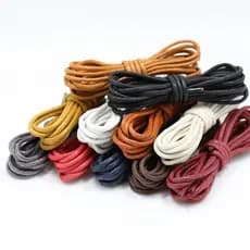 1 Par Cadarços Coloridos de Cera / Cadarços Redondos de Couro / Cordas Martin para Botas/Sapatos