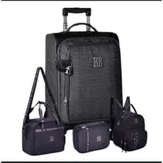 Kit Mala de Bordo Mochila RB Rebecca Bonbon Rodinha 360 Carrinho Lancheira Estojo