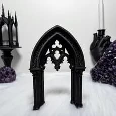 Decoração de Parede e Altar em Arco Gótico Inspirado em Catedral Gótica Design Vintage Dark