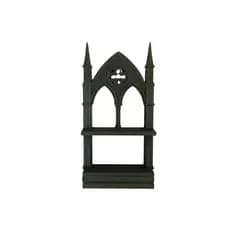 mini prateleira gótica altar místico estante parede prateleira cristais velas bruxa decoração dark medieval alternativa