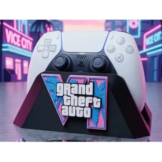 suporte controle playstation ps4 ps5 base apoio joystick dualsense dualshock expositor mesa gamer organizador gta vice
