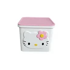 Caixa Organizadora Hello Kitty, Porta Trecos com 4 Divisórias, Decoração de Mesa/Escritório para Meninas, Papelaria fofa