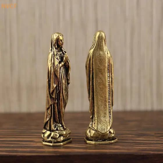 Northvotescastfine Latão Maria Estatueta Pingente Cobre Puro Vintage Mary NVCF
