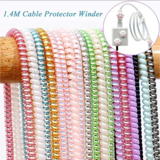TPU Capa Protetora Do Cabo De Carregamento Telefone/Universal Multicolor Espiral USB Protetor Dados/Linha De Fone De Ouvido Bobinador De/Manga Organizadora Anti-Quebra